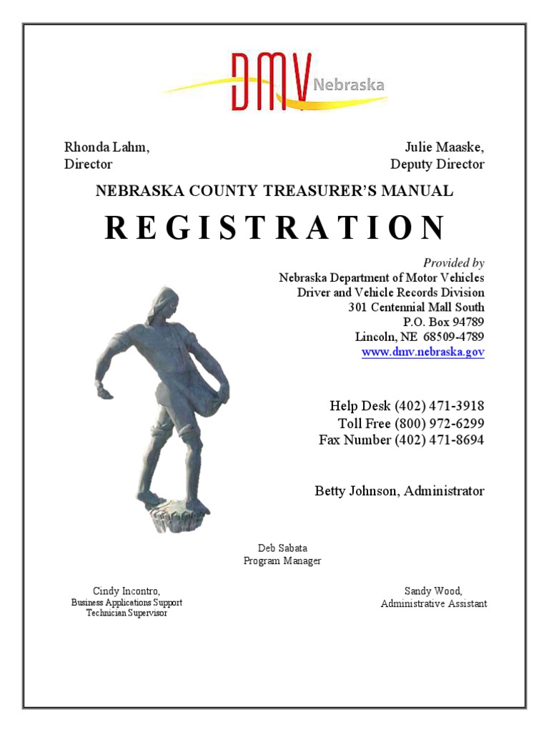 Registration Nebraska County Treasurer'S Manual PDF Trailer