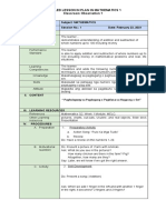 Detailed Lesson in Plan in Mathematics 1 Classroom Observation 1