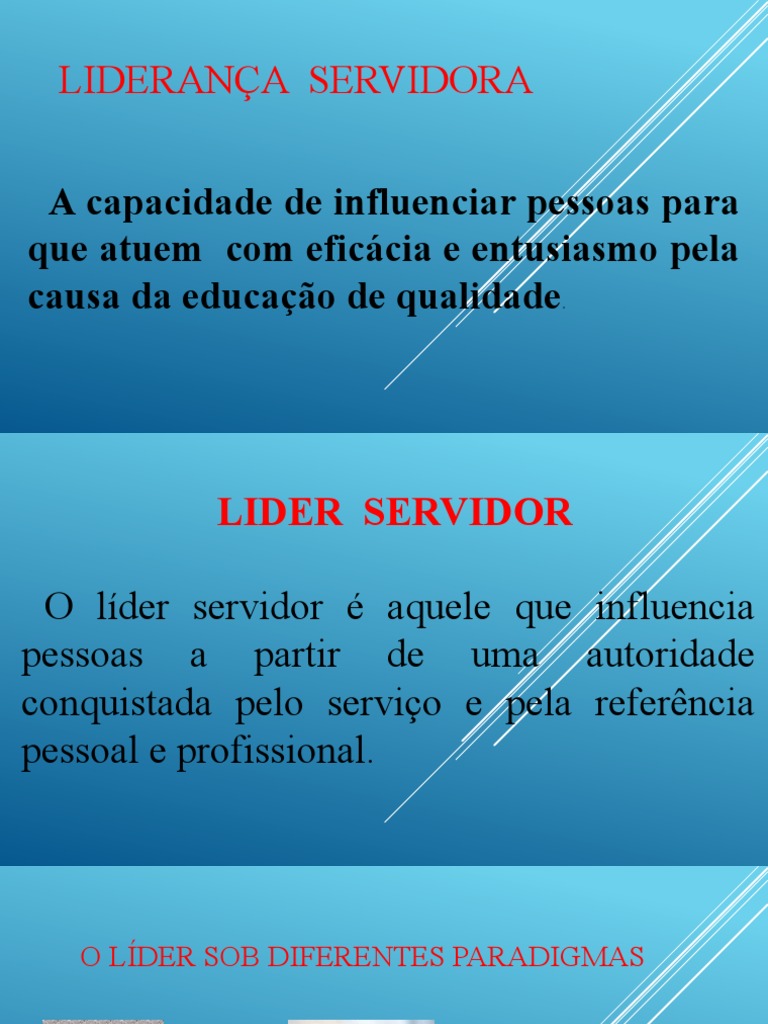 Liderança Servidora | PDF | Liderança | Conceitos psicológicos