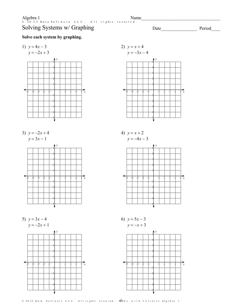 Solving Systems W Graphing | PDF | Mathematics | Algebra