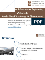 MSC in Mechanical & Aerospace Engineering Welcome To World-Class Education at Mae Department