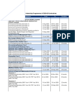 Schedule of Attachment & Internship Programmes AY2024-25 (Indicative)