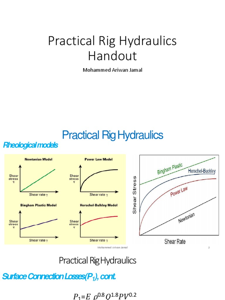 Handout 1 Rig Hyrdaulics | PDF | Fluid Dynamics | Liquids
