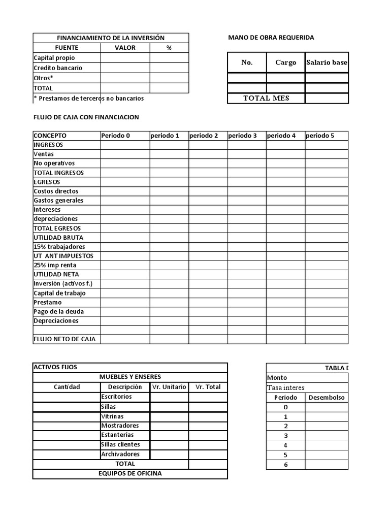 Modelo de Tablas Financieras PDF Crédito Finanzas y