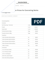 List of Construction Prices For Concreting Works Philippines - PHILCON PRICES