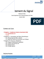 1°) Cours Traitement Du Signal - Chapitre I - TZ & SLI - Janvier 2022 - Mohamed Siala