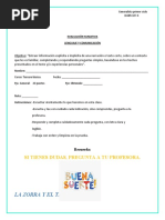EVALUACIÓN COMPRENSIÓN LECTORA