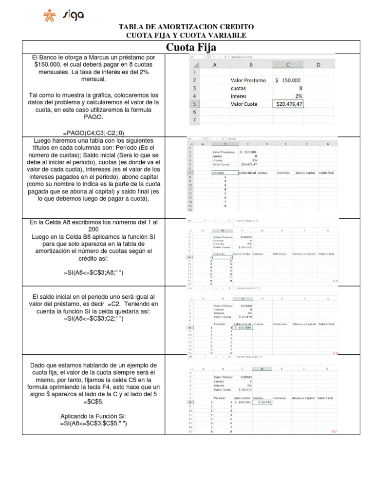 Tabla de Amortizacion Credito | PDF | Amortización (Negocio) | Interés
