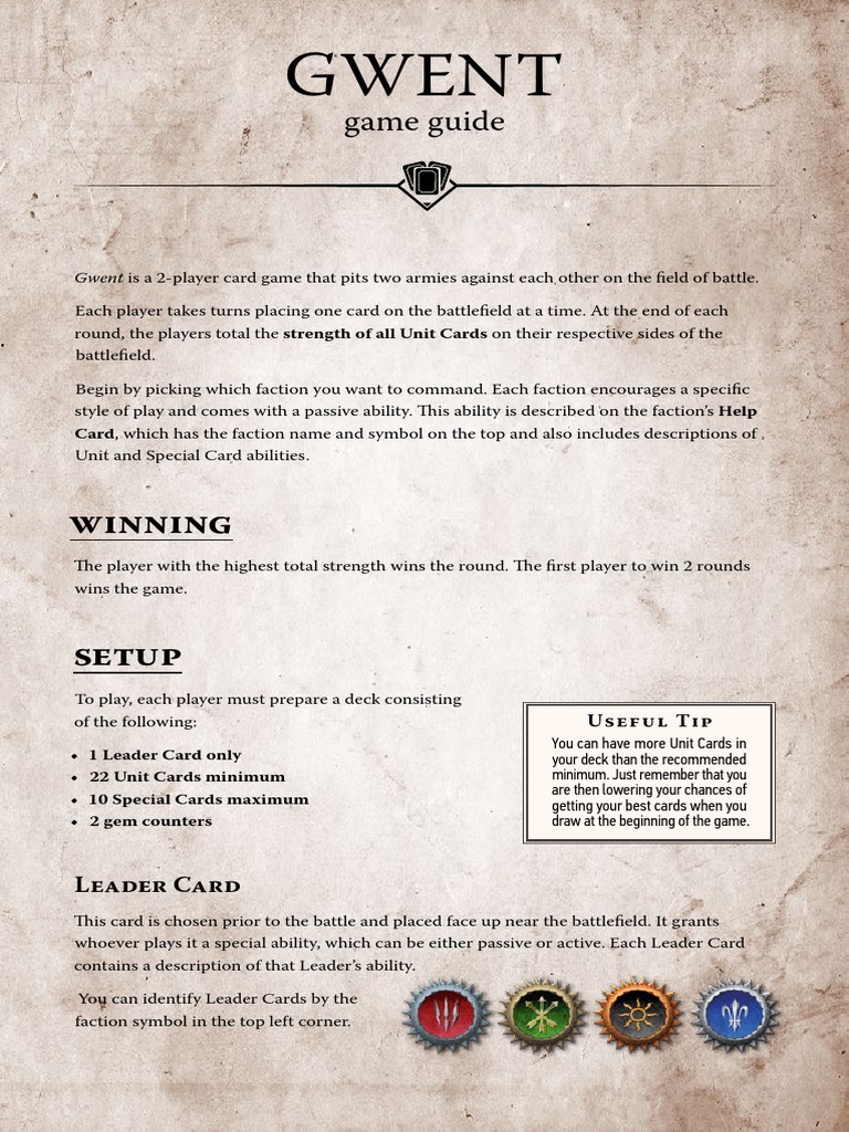 En Manual Gwent ONLINE | PDF | Playing Cards | Toys