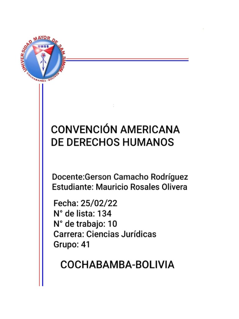 Convención Americana de Derechos Humanos PDF Américas Gobierno