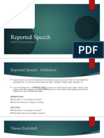 Reported Speech: Theory With Examples