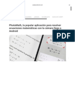 PhotoMath, La Popular Aplicación para Resolver Ecuaciones Matemáticas Con La Cámara Llega A Android