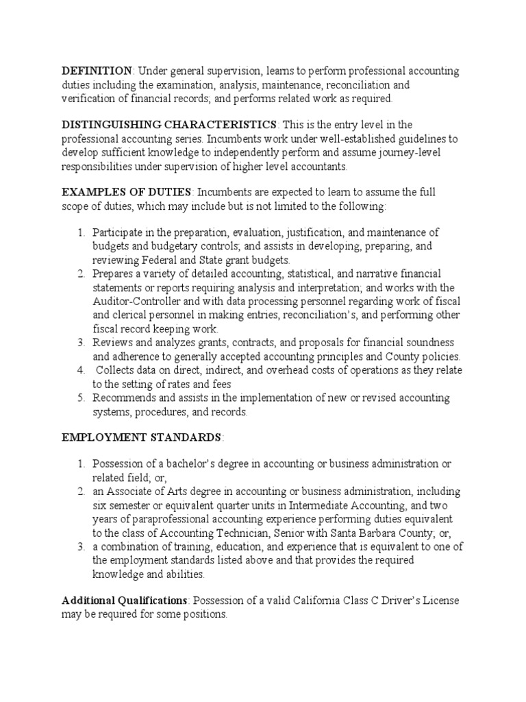 Accounts Assistant | PDF | Finance & Money Management
