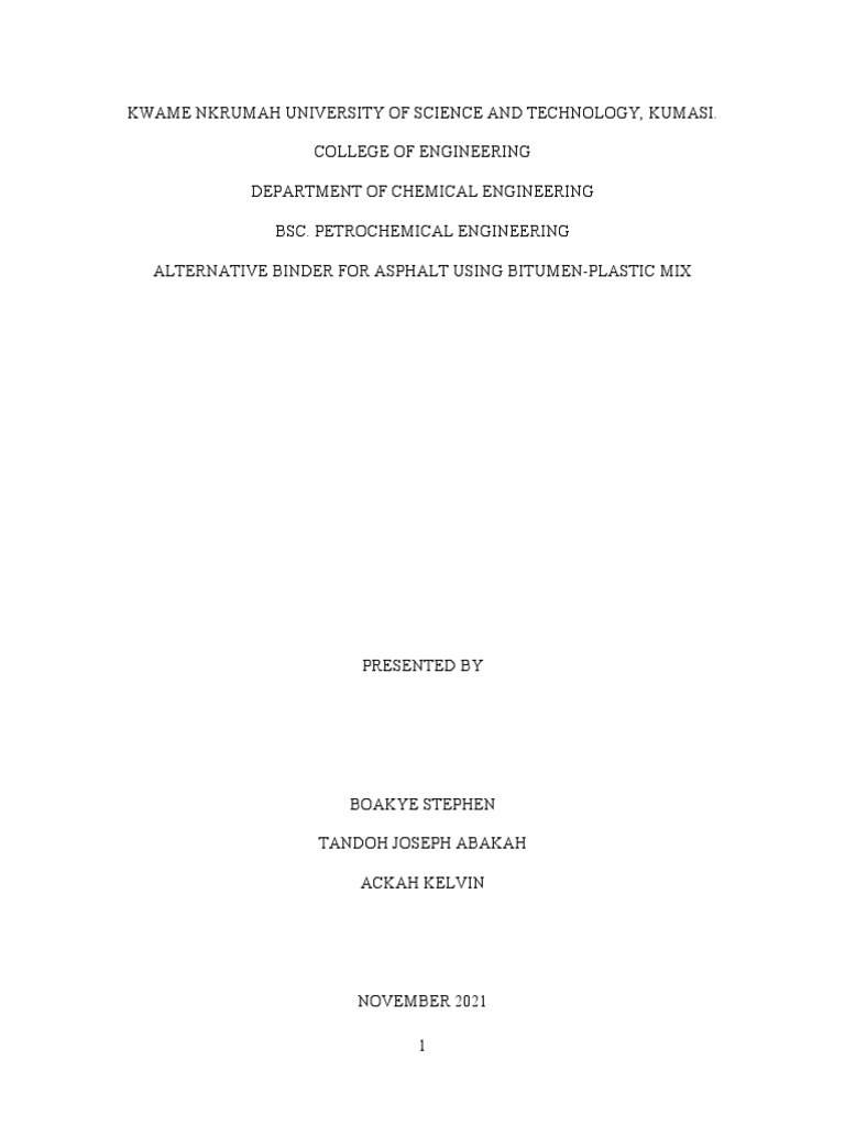 Bitumen-Plastic Mix for Asphalt Improvement | PDF | Polyethylene | Asphalt