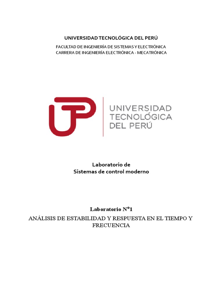 GUIA DEL LABORATORIO 1 Control MODERNO PDF Teoría de sistemas