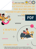 Employability and Productivity Study of The Bachelor of Elementary Education Graduates
