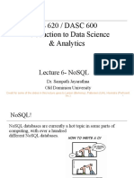 Cs 620 / Dasc 600 Introduction To Data Science & Analytics: Lecture 6-Nosql