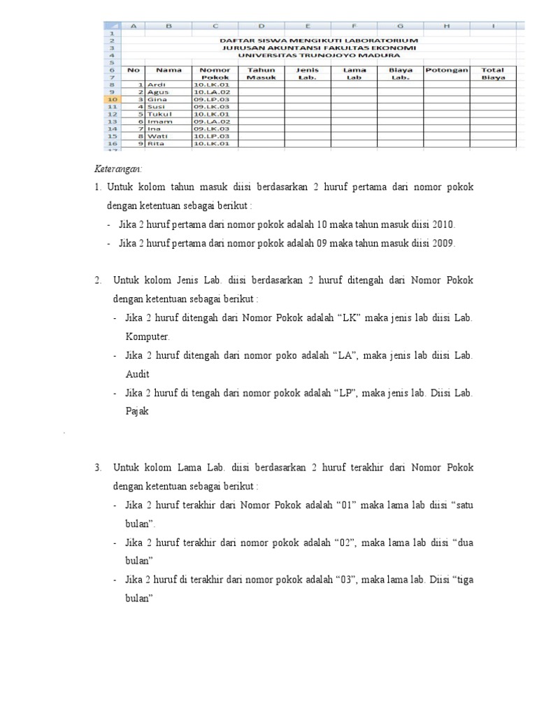 Panduan Pengisian Data Lab dan Biaya | PDF