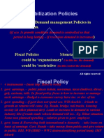 Stabilization Policies: - Reliance On Demand Management Policies in