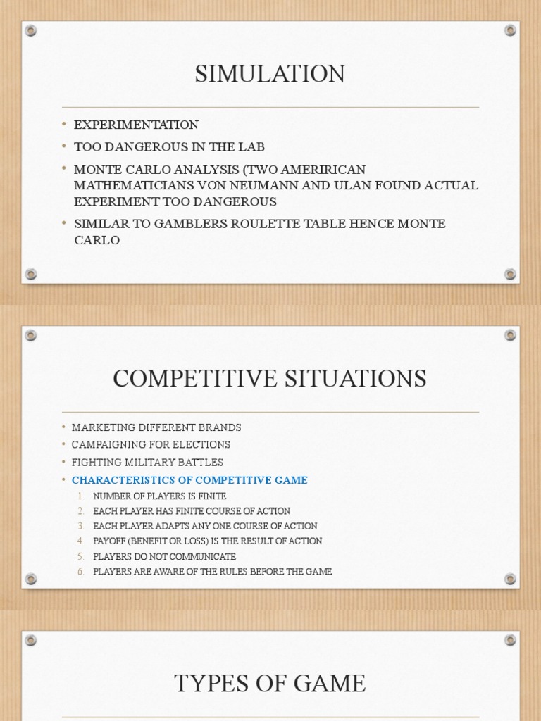 Monte Carlo Simulation in Game Theory | PDF | Game Theory ...