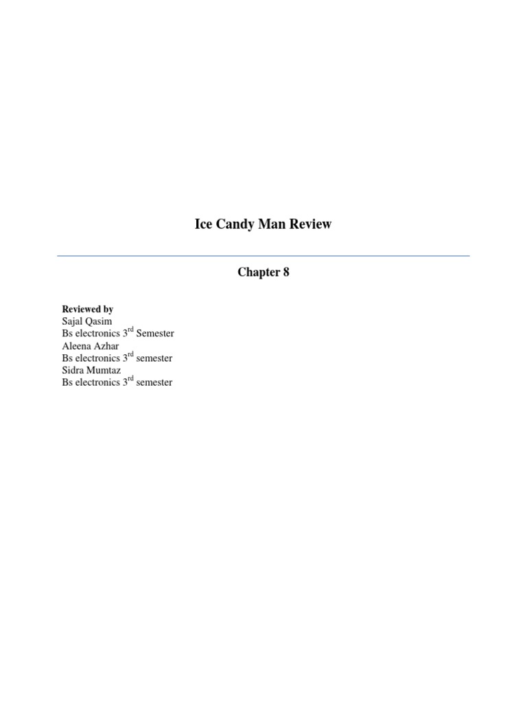 Ice Candy Man Chapter 8 Review1 PDF