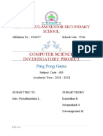 Computer Science Investigatory Project: Sri Gurukulam Senior Secondary School