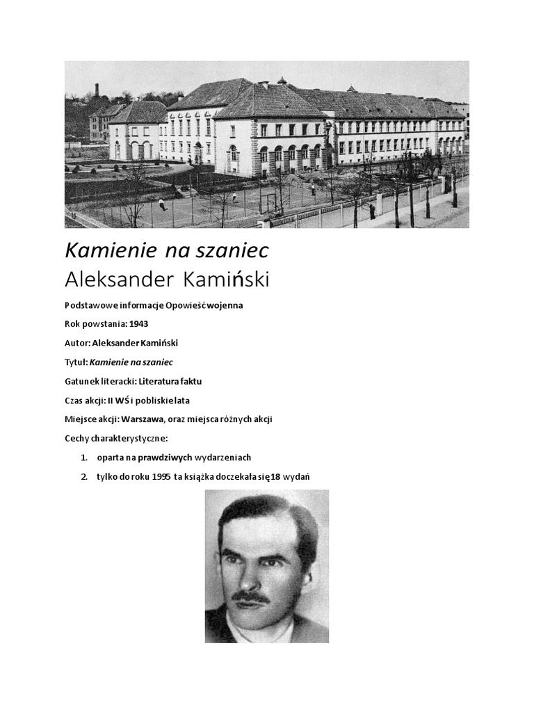 Kamienie Na Szaniec Gatunek Literacki