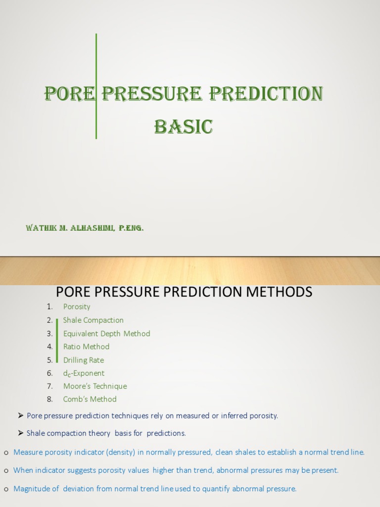 Pore Pressure Prediction Techniques | PDF | Porosity | Pressure