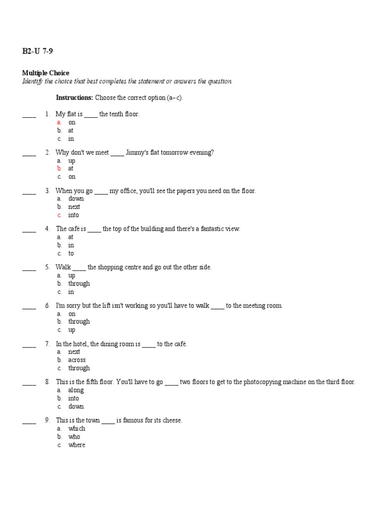 b2 Review Units 789 | PDF
