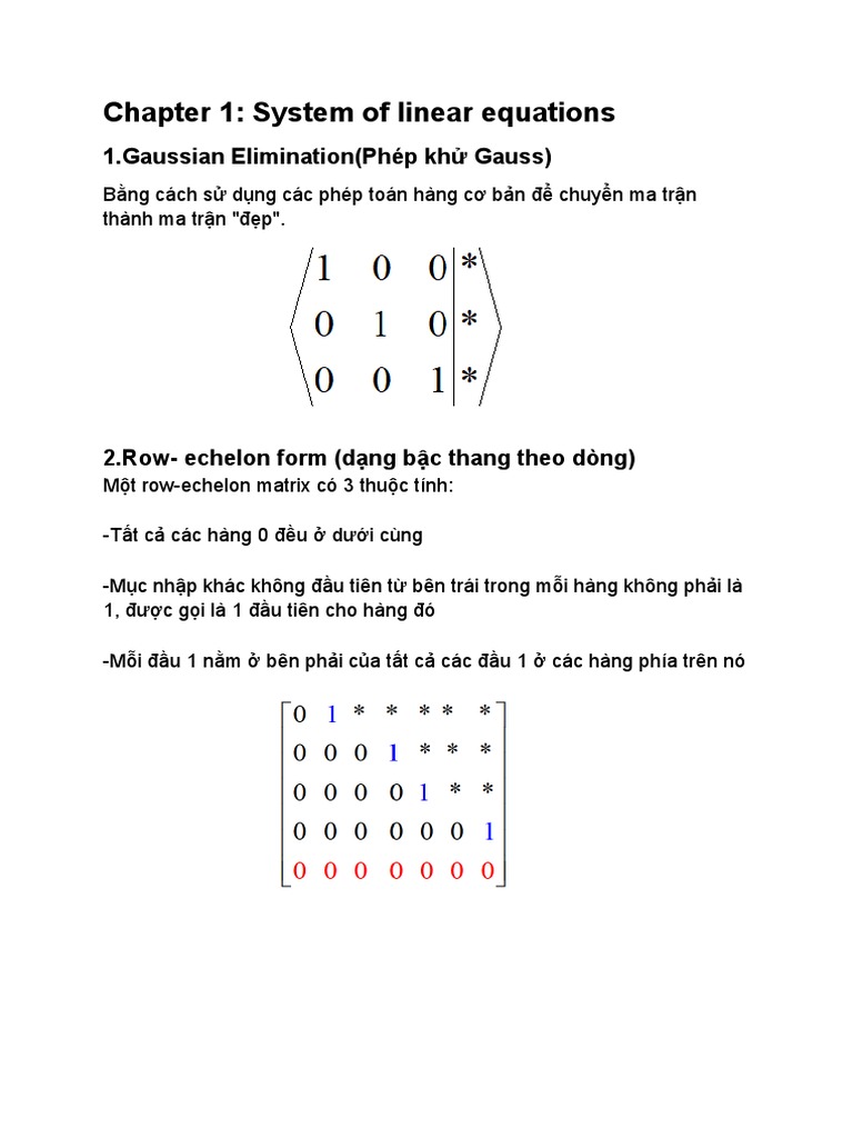 Chapter 1 - System of Linear Equations | PDF