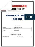 Summer Intership: Submitted To