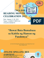Camsci English & Reading Month Celebration 2022: Date: January 3-28, 2022 Venue: Camsci Virtual/ Online Session