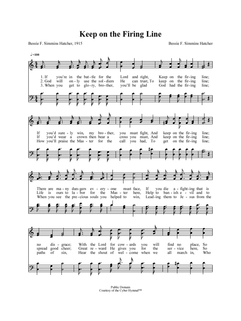 Keep On The Firing Line Music Sheet PDF