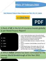 3rd February Current Affairs 2022