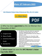 8th February Current Affairs 2022