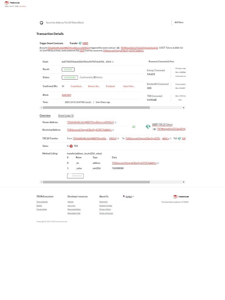 TRONSCAN - TRON BlockChain Explorer - 波场区块链浏览器 | PDF | Information Age |  Computer Security