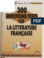 300 Questions Tests Sur La Littérature Française by Michel Wright