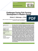 Challenges Facing Fish Farming Development in Western Kenya: Shitote Z., Wakhungu J., China S