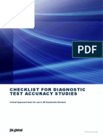 Checklist For Diagnostic Test Accuracy Studies