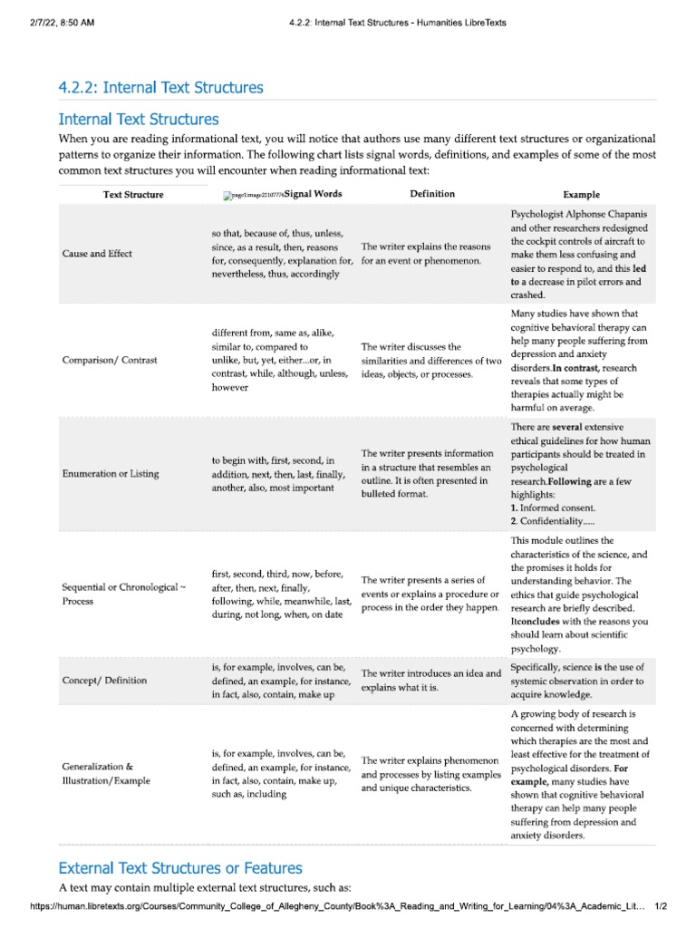 Internal and External Structure | PDF