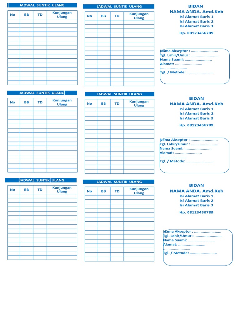 Format Kartu KB | PDF