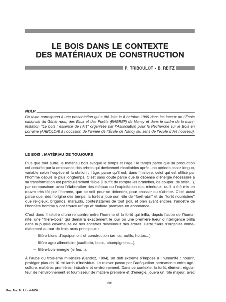 Bois : Matériau de Construction Durable | PDF | Bois (matériau de ...