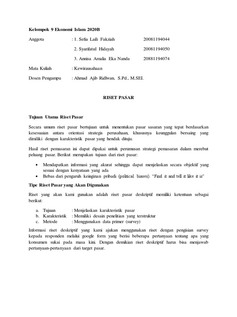 Riset Pasar Fashion Muslim Wanita | PDF | Bisnis