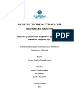 Facultad de Ciencia Y Tecnología: Ingeniería en Alimentos