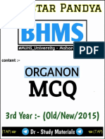 Organon - MCQ - 3rd - BHMS - (Old, New, 2015)