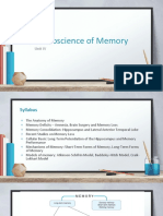 Neuroscience of Memory: Unit IV