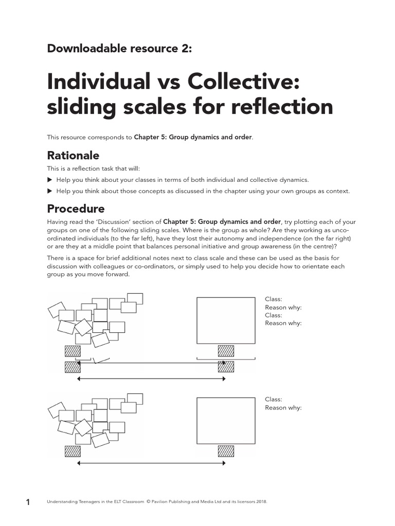 Individual Vs Collective: Sliding Scales For Reflection: Downloadable ...