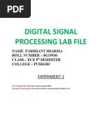 Digital Signal Processing Lab File: Experiment-1