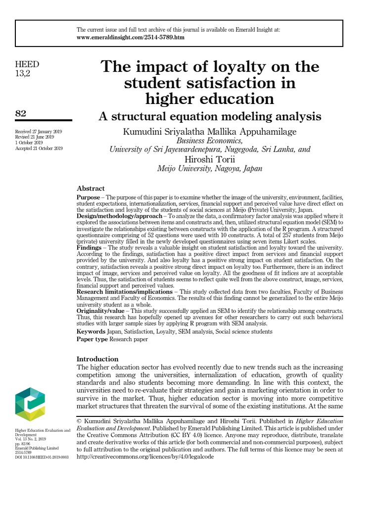 The Impact of Loyalty On The Student Satisfaction in Higher Education ...