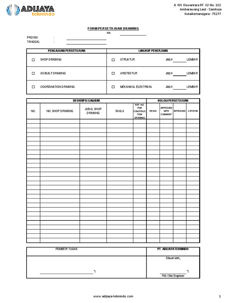 Form Approval Drawing Pdf